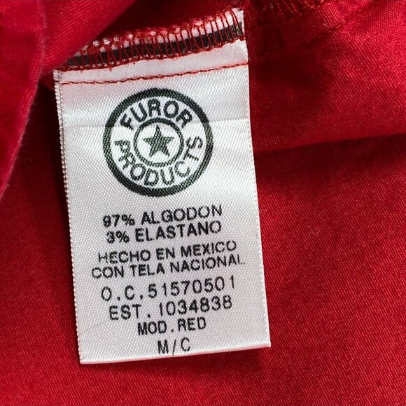 Furor Jeans for Hooligans Shirt Mens Large Red Stretch Short Sleeve Button Up - Picture 9 of 13